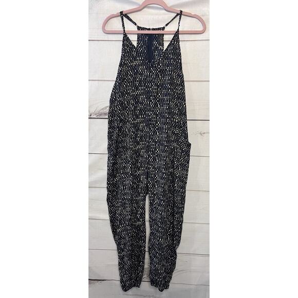 Super Cute Size Sm Dress Forum Jumpsuit Navy Cream Adjustable Straps - Picture 1 of 5